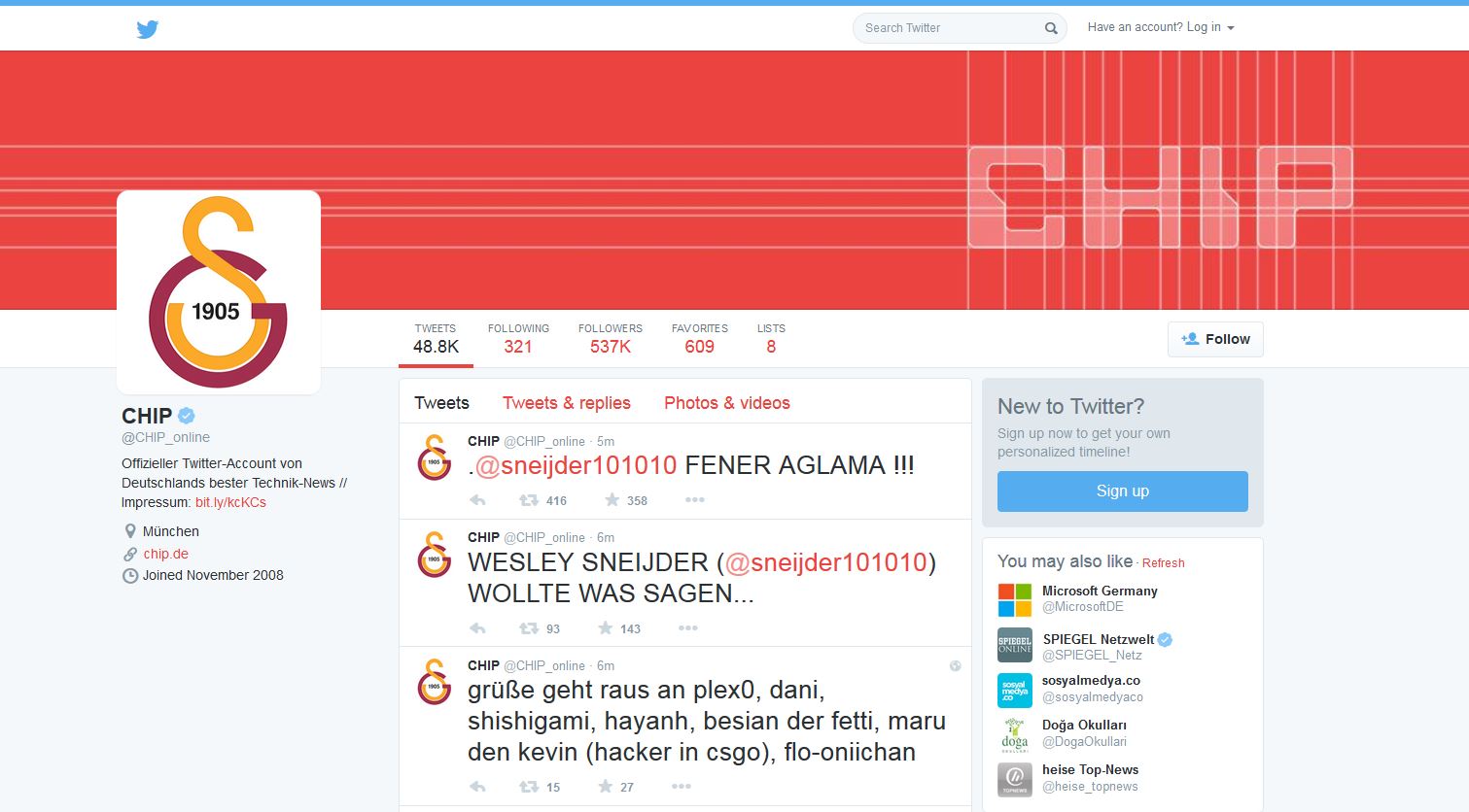 Twitter-Account gekapert: Computermagazin „CHIP“ wird unfreiwillig zur Fußball-Fanpage